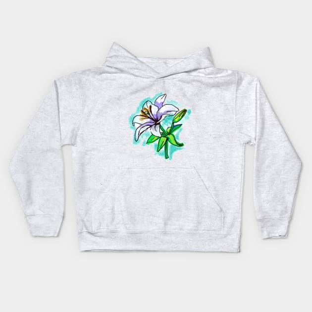 white lily art Kids Hoodie by lalanny